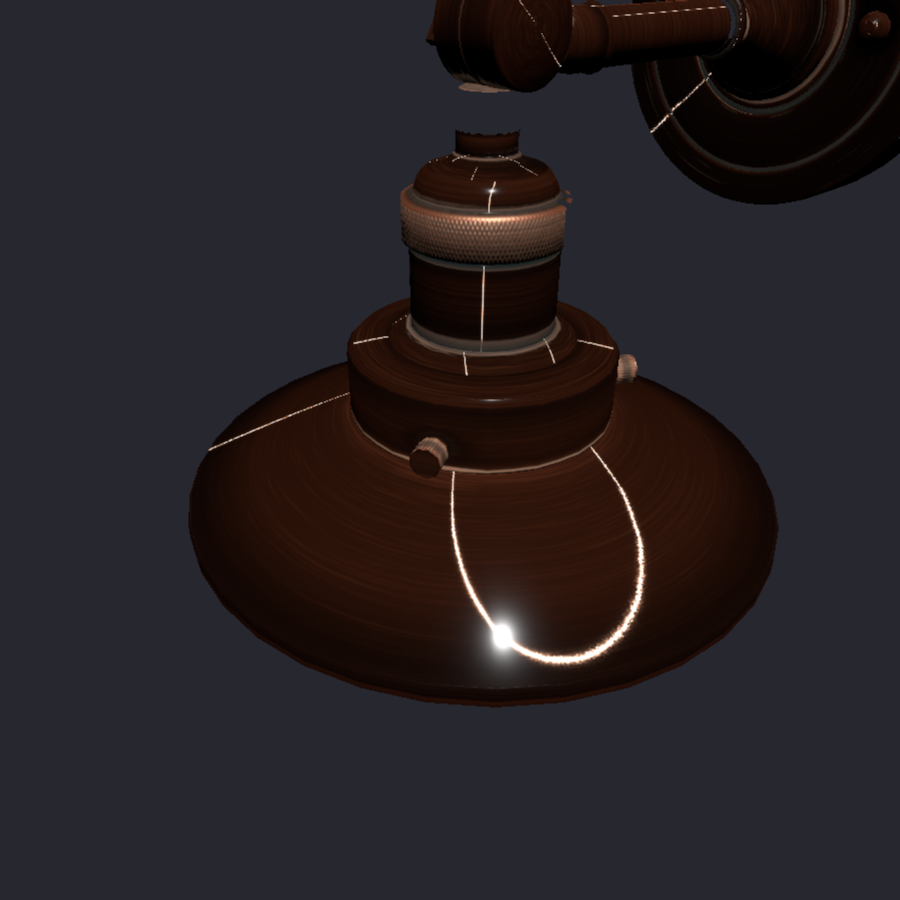 The same lamp, same camera, same light: pre-fix the highlight loops across the dish instead of following the brushed grain